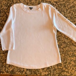 Talbots white knit tunic top Size L